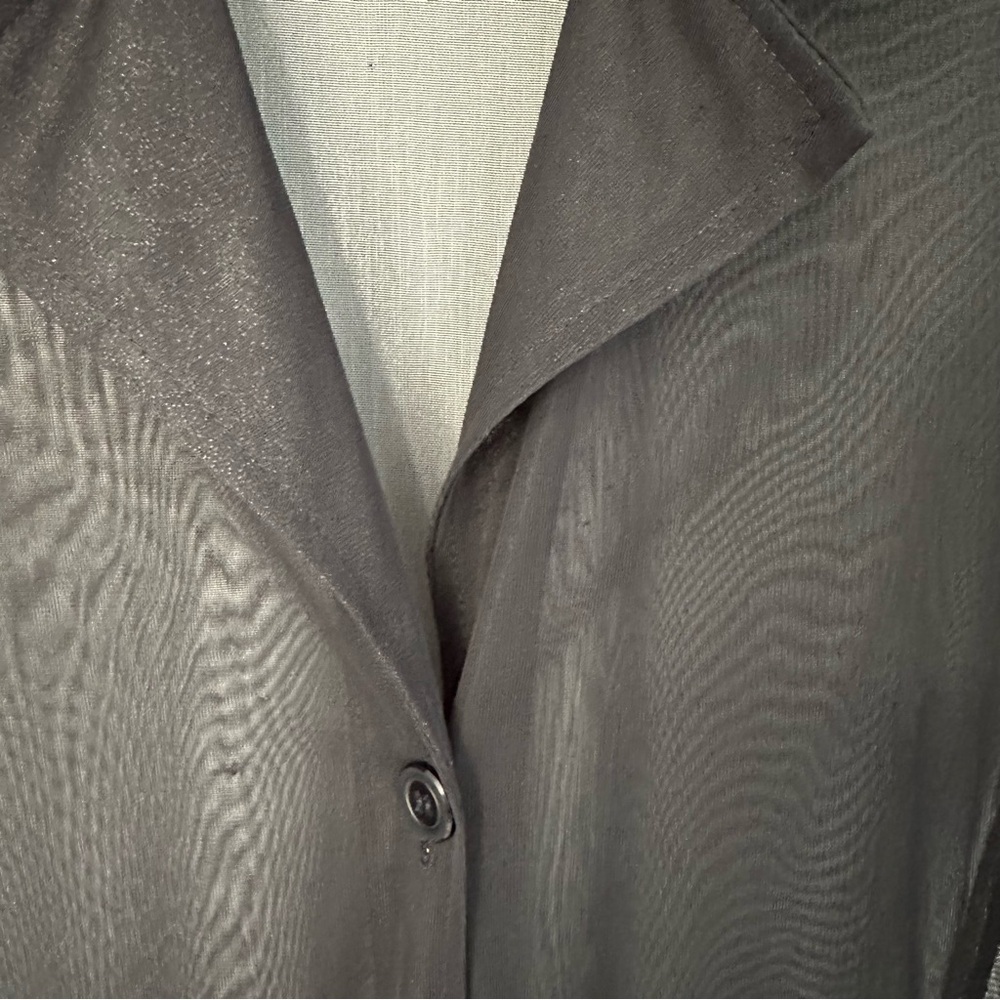 WOMEN'S SHEER BLACK CHIFFON LIGHTWEIGHT MAXI DUSTER KIMONO CARDIGAN - SIZE  US S - Picture 3 of 4